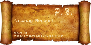 Patonay Norbert névjegykártya