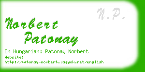 norbert patonay business card